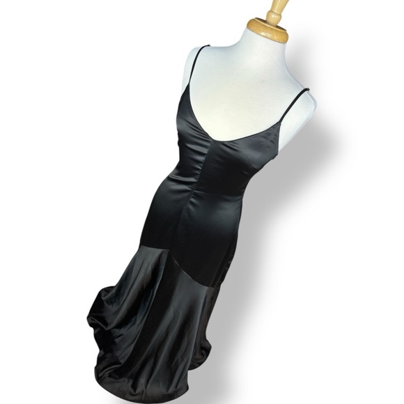Lulu's Black Satin Maxi Dress - Picture 2 of 7